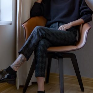 Ann Taylor Houndstooth High Waist Ankle Pant